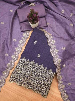 Embellished Unstitched Dress Material 5