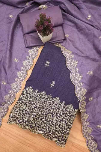 Embellished Unstitched Dress Material