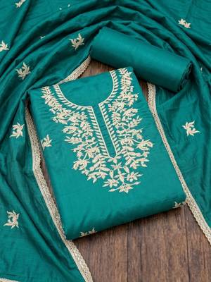 Green Unstitched Dress Material 2