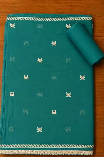Green Unstitched Dress Material