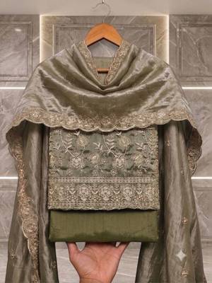 Embellished Unstitched Dress Material 1