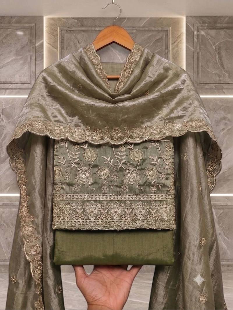 Embellished Unstitched Dress Material
