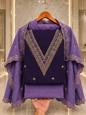 Embellished Unstitched Dress Material 5