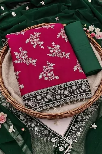 Embellished Unstitched Dress Material
