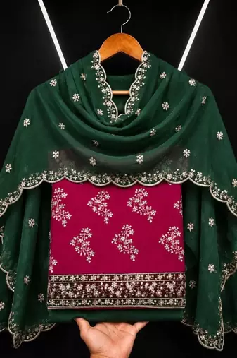 Embellished Unstitched Dress Material