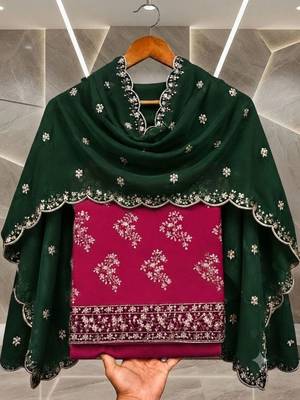 Embellished Unstitched Dress Material 5