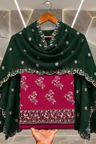 Embellished Unstitched Dress Material