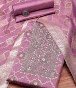 Purple Unstitched Dress Material
