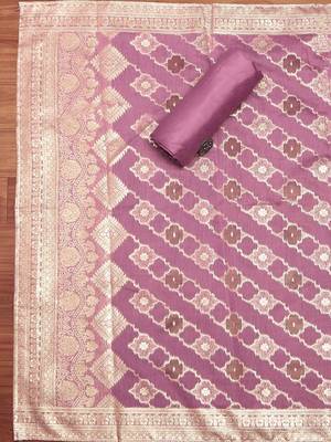 Purple Unstitched Dress Material 2