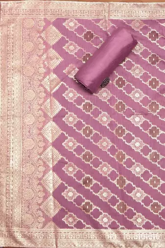 Purple Unstitched Dress Material
