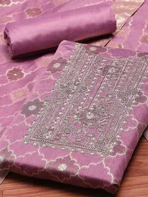 Purple Unstitched Dress Material 3