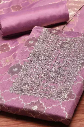 Purple Unstitched Dress Material