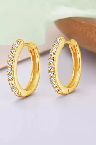 American diamond studded hoop earrings jewelry