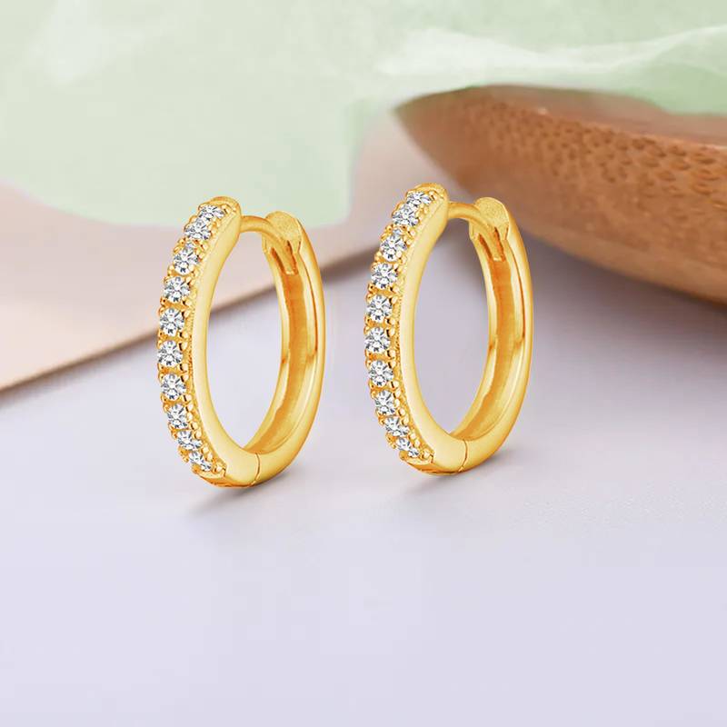 American diamond studded hoop earrings jewelry