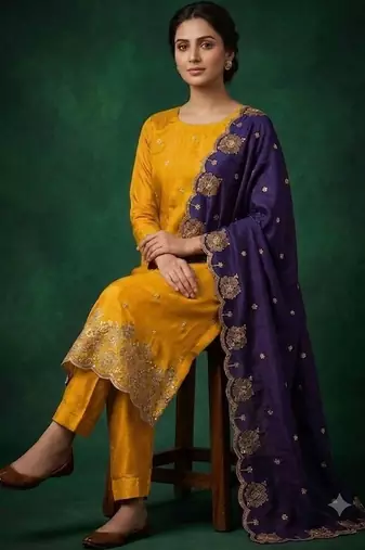 Embellished Unstitched Dress Material