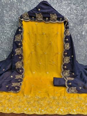 Embellished Unstitched Dress Material 4