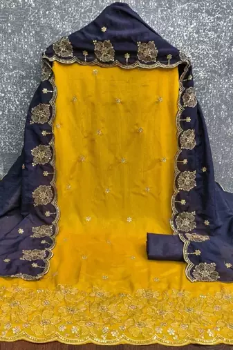 Embellished Unstitched Dress Material