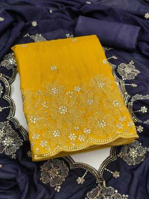Embellished Unstitched Dress Material 5