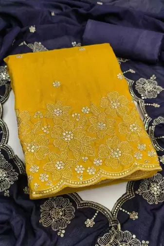 Embellished Unstitched Dress Material