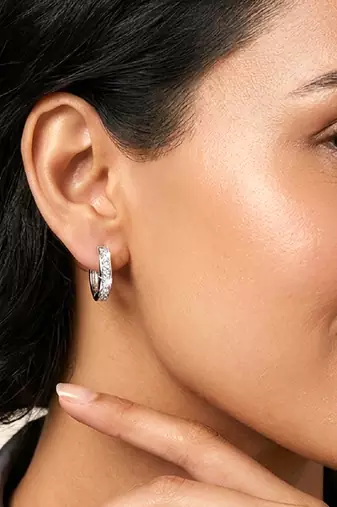 American diamond studded hoop earring jewellry