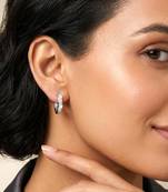 American diamond studded hoop earring jewellry
