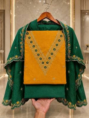 Embellished Unstitched Dress Material 1