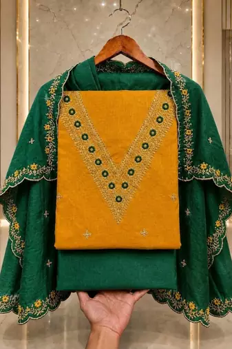 Embellished Unstitched Dress Material