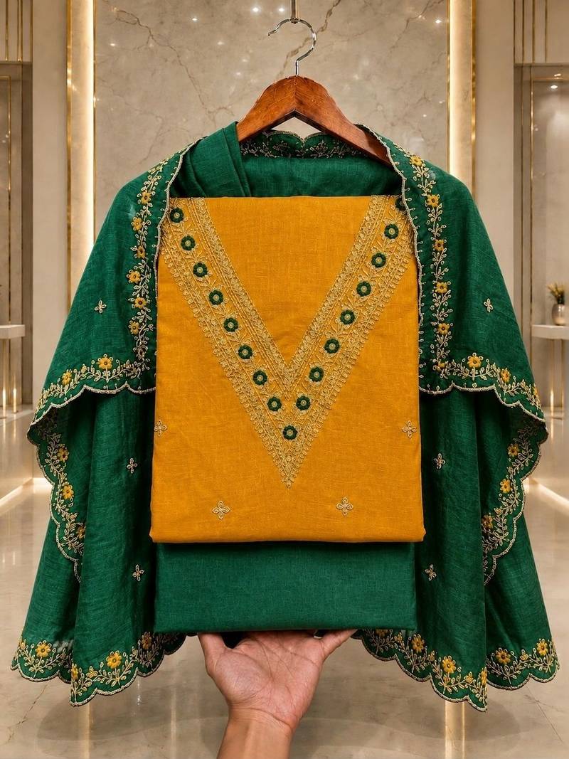 Embellished Unstitched Dress Material