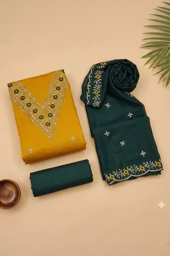 Embellished Unstitched Dress Material