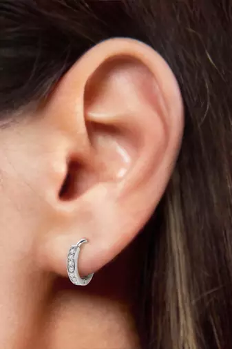American diamond studded hoop earring jewellry