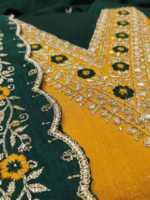 Embellished Unstitched Dress Material 4