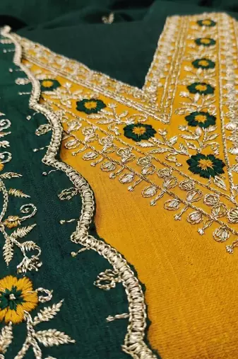 Embellished Unstitched Dress Material