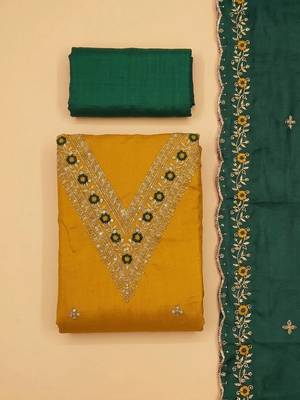 Embellished Unstitched Dress Material 5