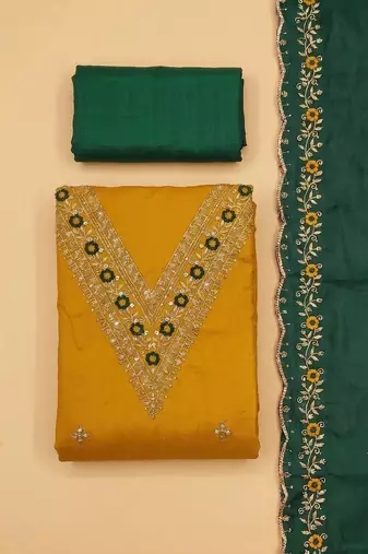 Embellished Unstitched Dress Material