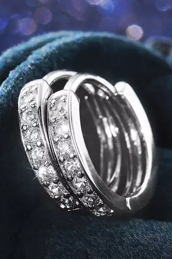 American diamond studded hoop earring jewellry