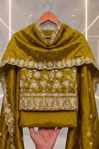 Embellished Unstitched Dress Material
