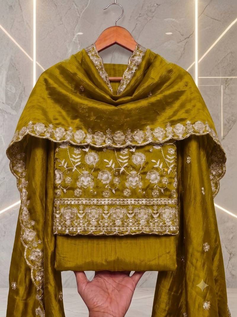 Embellished Unstitched Dress Material