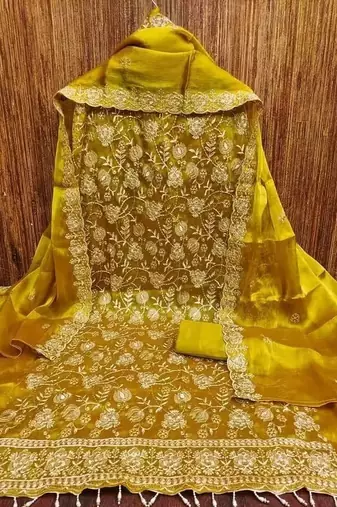 Embellished Unstitched Dress Material