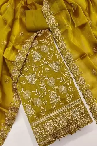 Embellished Unstitched Dress Material