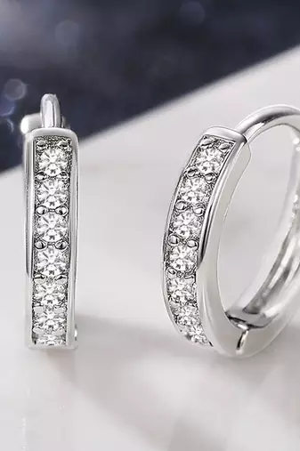 American diamond studded hoop earring jewellry