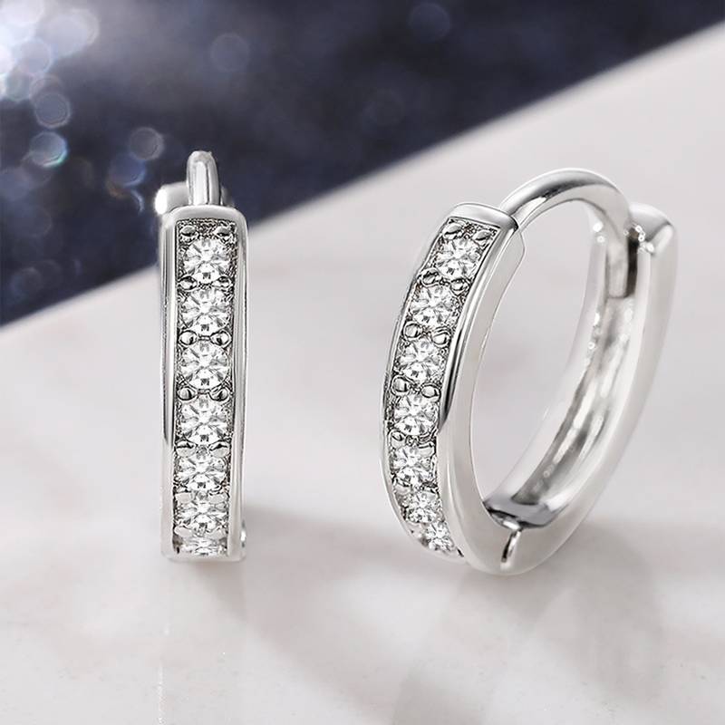 American diamond studded hoop earring jewellry