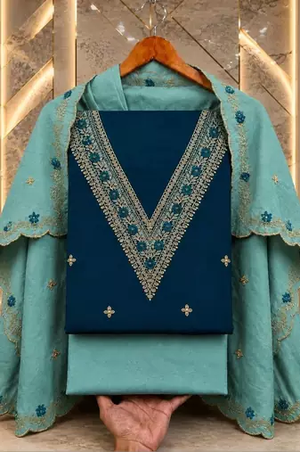 Embellished Unstitched Dress Material