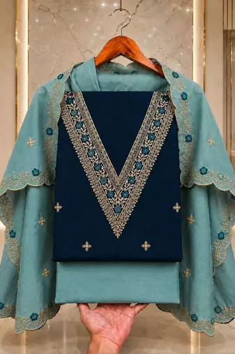 Embellished Unstitched Dress Material