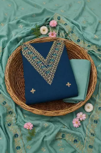 Embellished Unstitched Dress Material