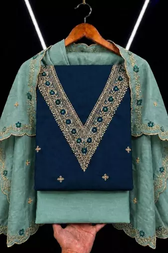 Embellished Unstitched Dress Material