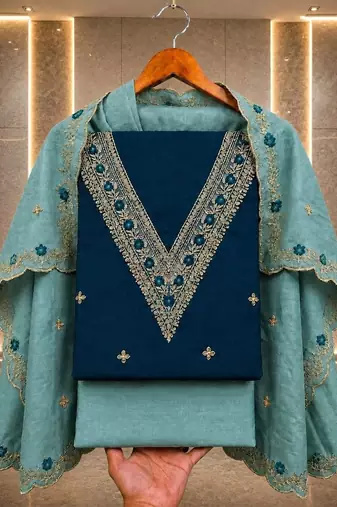 Embellished Unstitched Dress Material