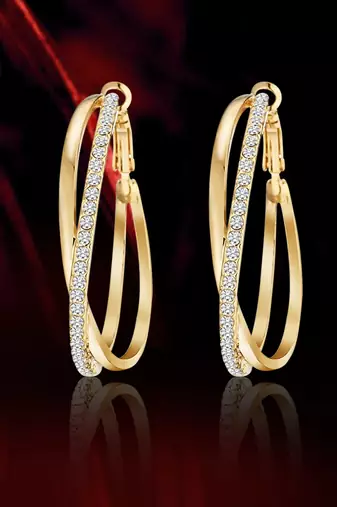 American diamond studded hoop earrings wear jewelry