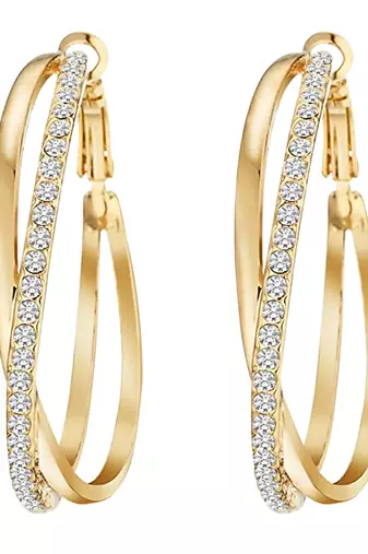 American diamond studded hoop earrings wear jewelry