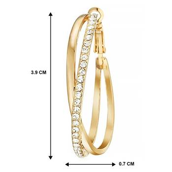 American diamond studded hoop earrings wear jewelry 4