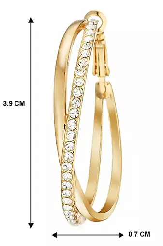 American diamond studded hoop earrings wear jewelry
